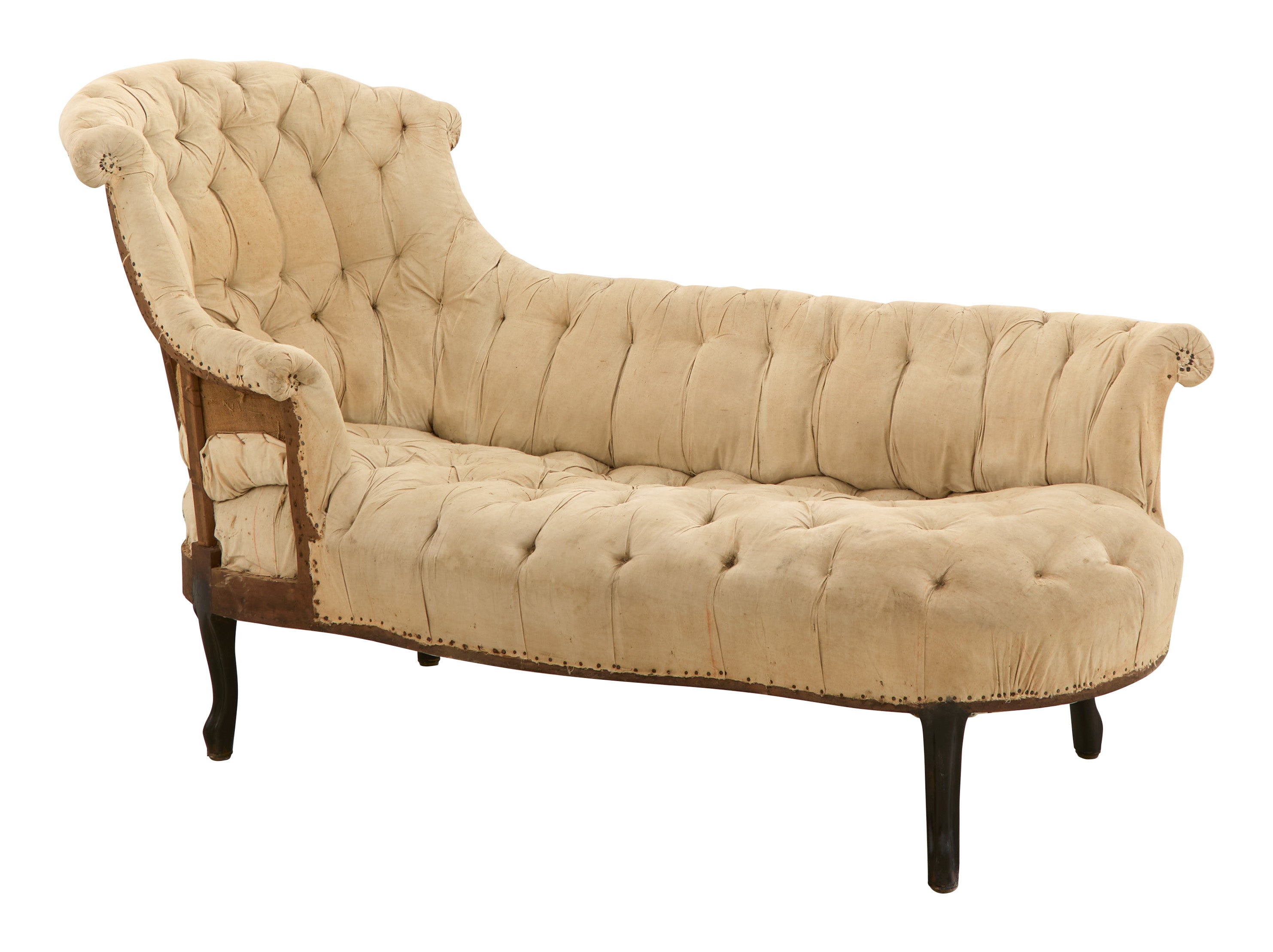Jayson Home - Antique Unupholstered Tufted Chaise Lounge