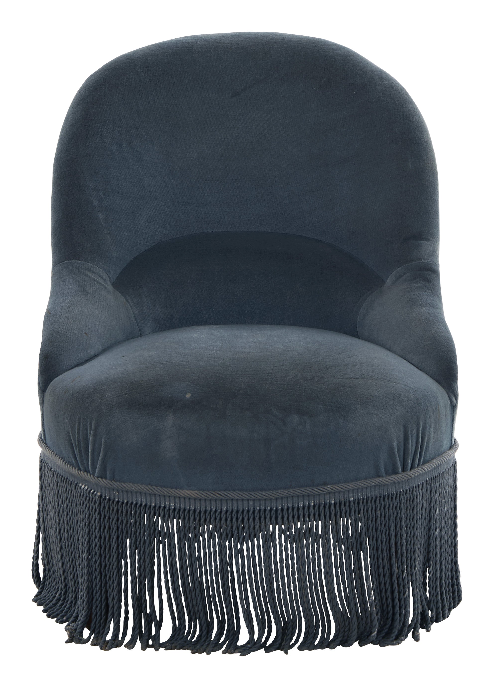 Jayson Home - Antique Blue Velvet Slipper Chair