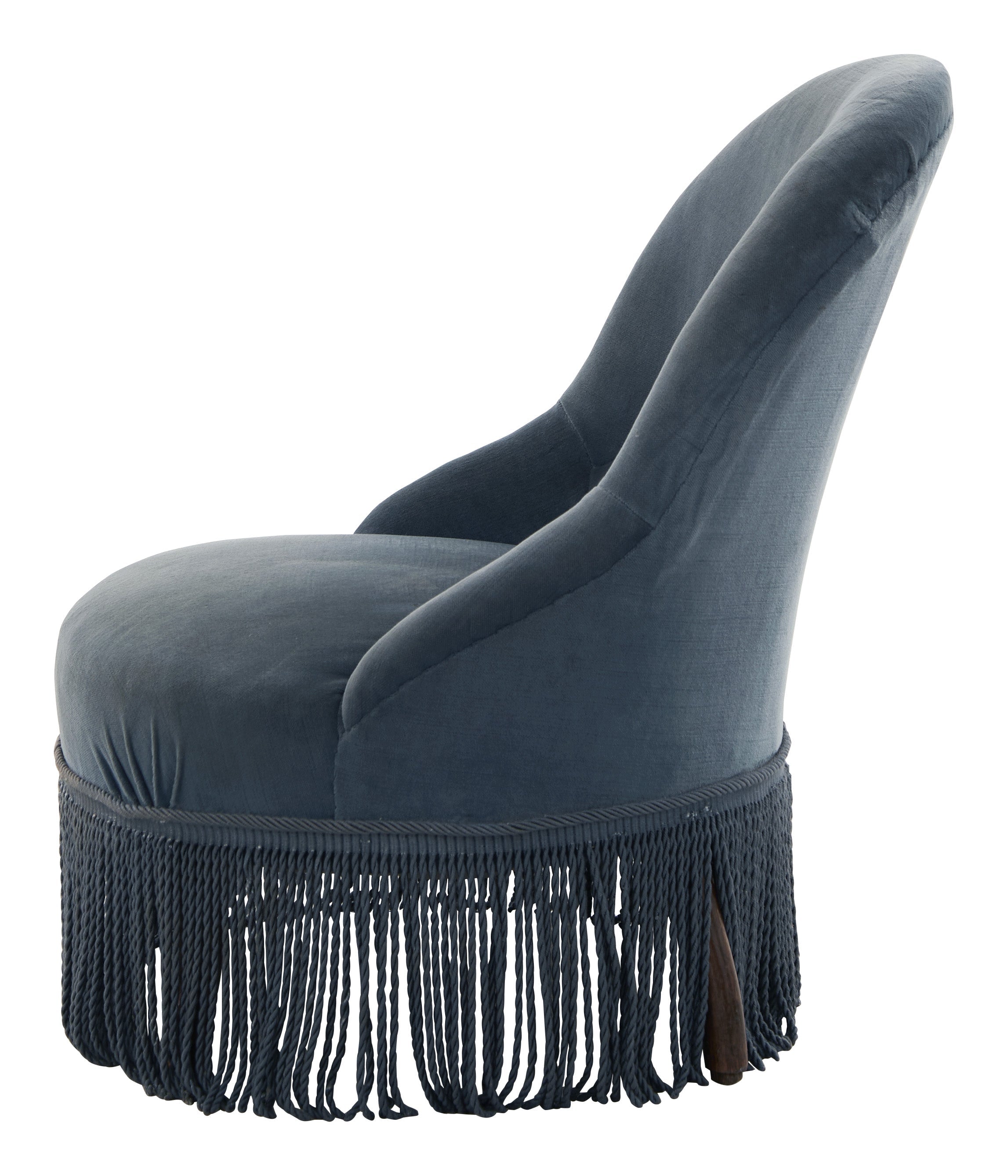 Jayson Home - Antique Blue Velvet Slipper Chair