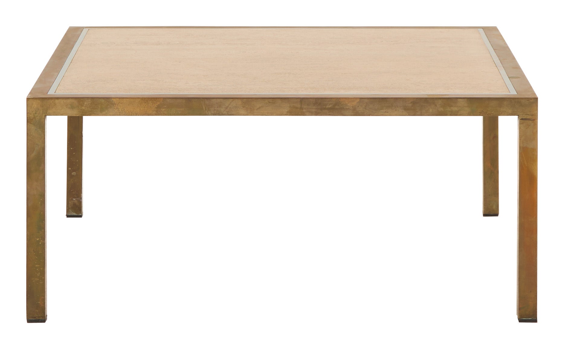 Jayson Home - Vintage Brass & Travertine Coffee Table