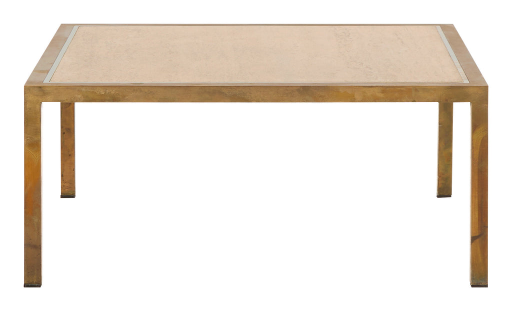 Jayson Home - Vintage Brass & Travertine Coffee Table