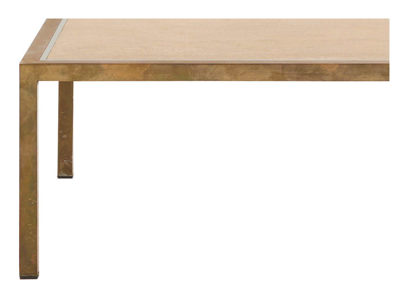 Jayson Home - Vintage Brass & Travertine Coffee Table