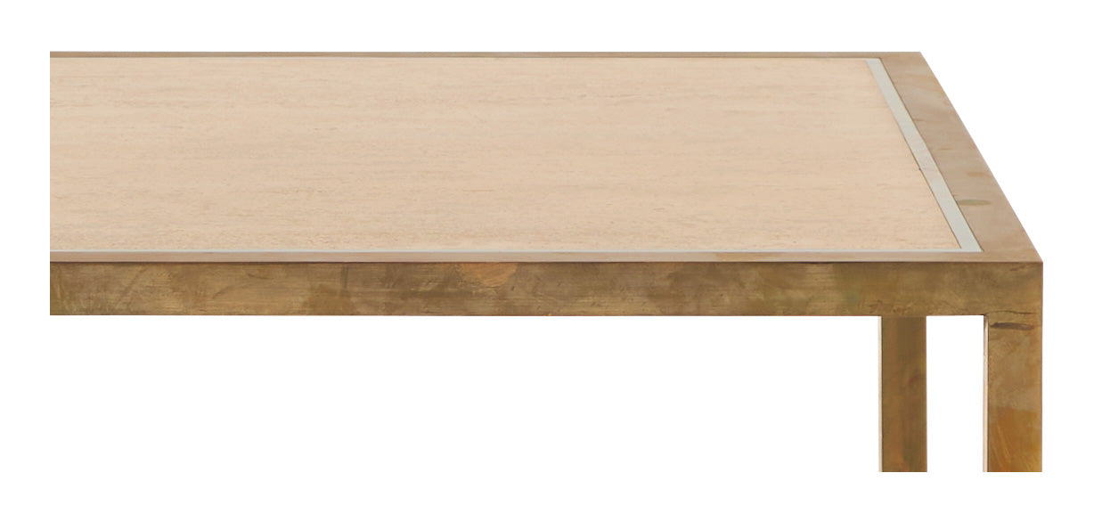 Jayson Home - Vintage Brass & Travertine Coffee Table