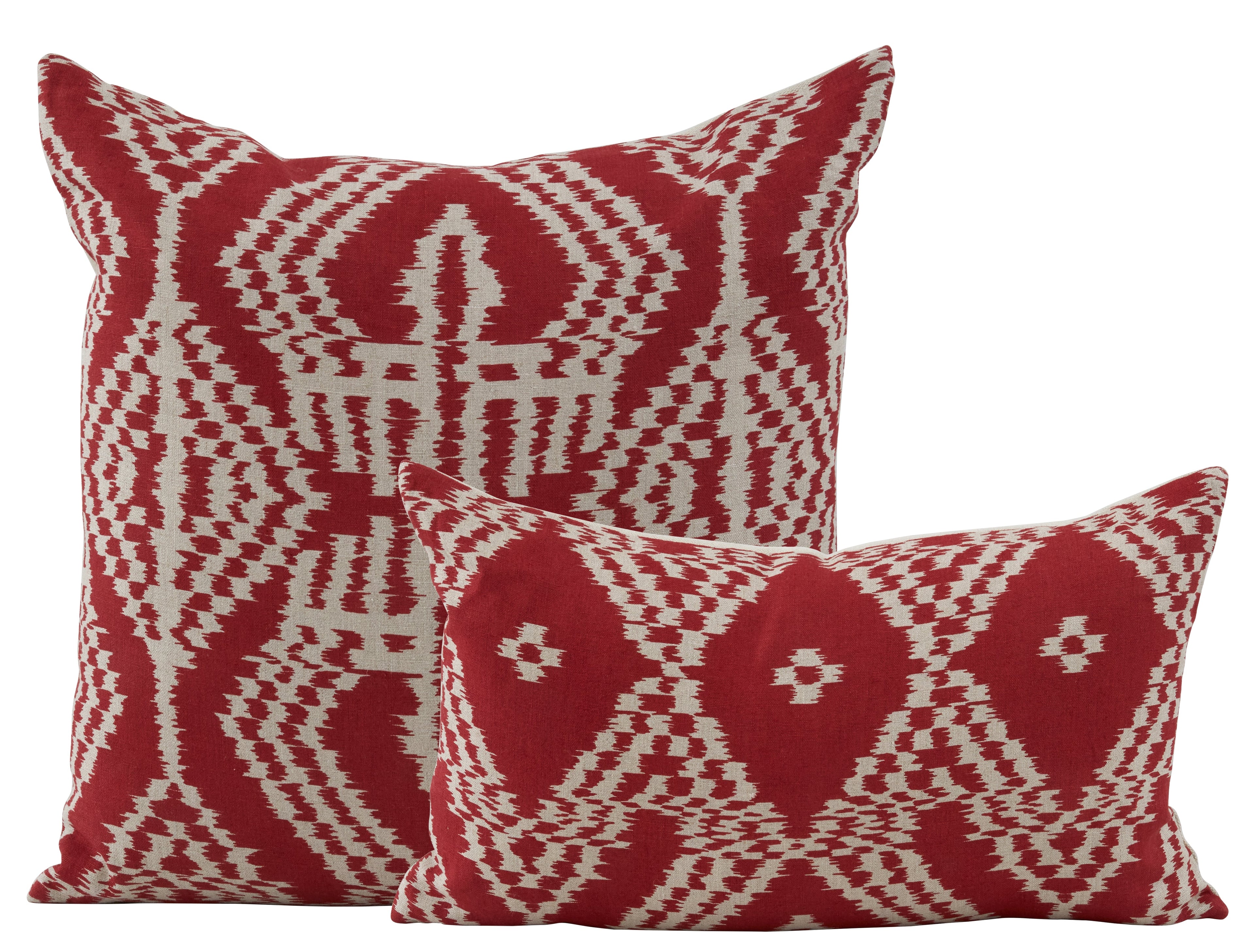 Jayson Home - Schumacher Asaka Ikat Red Pillows