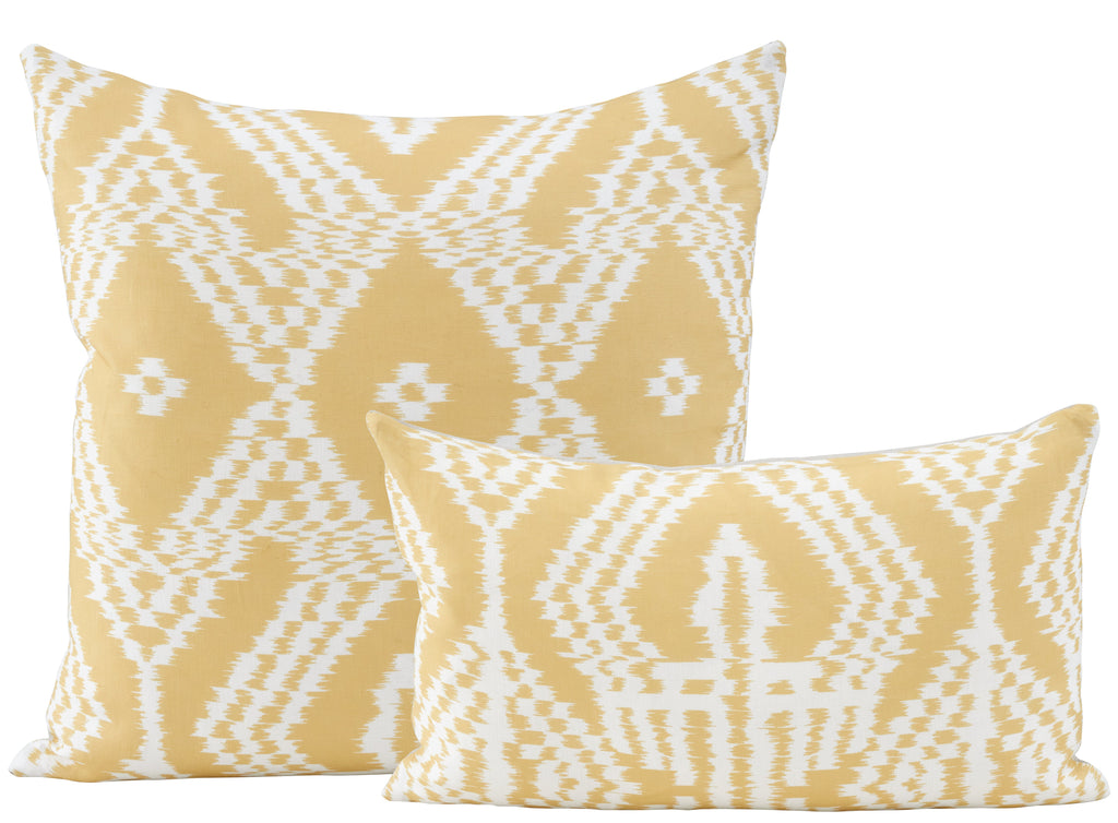 Jayson Home - Schumacher Asaka Ikat Yellow Pillows