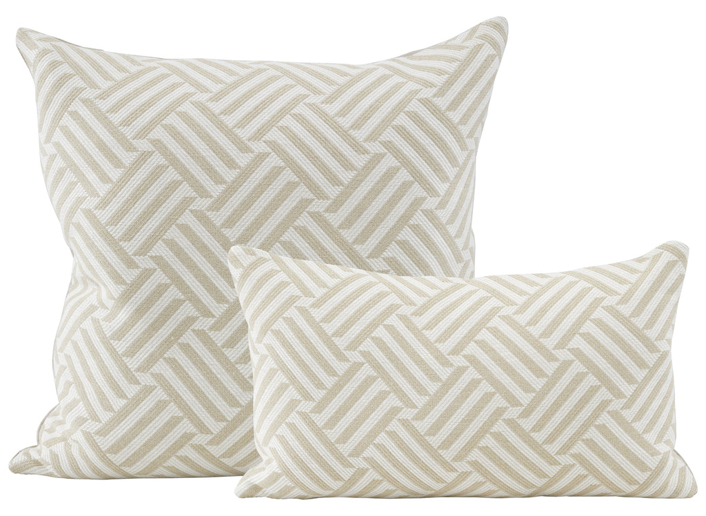 Jayson Home - Schumacher Cross Hatch Natural Pillows