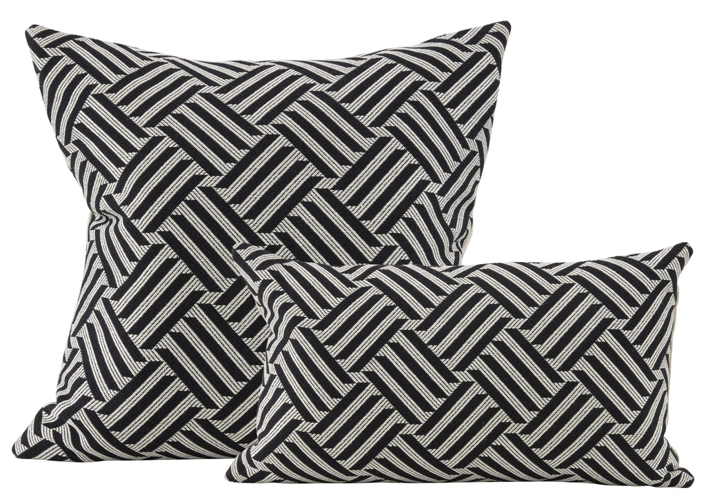 Jayson Home - Schumacher Cross Hatch Black Pillows