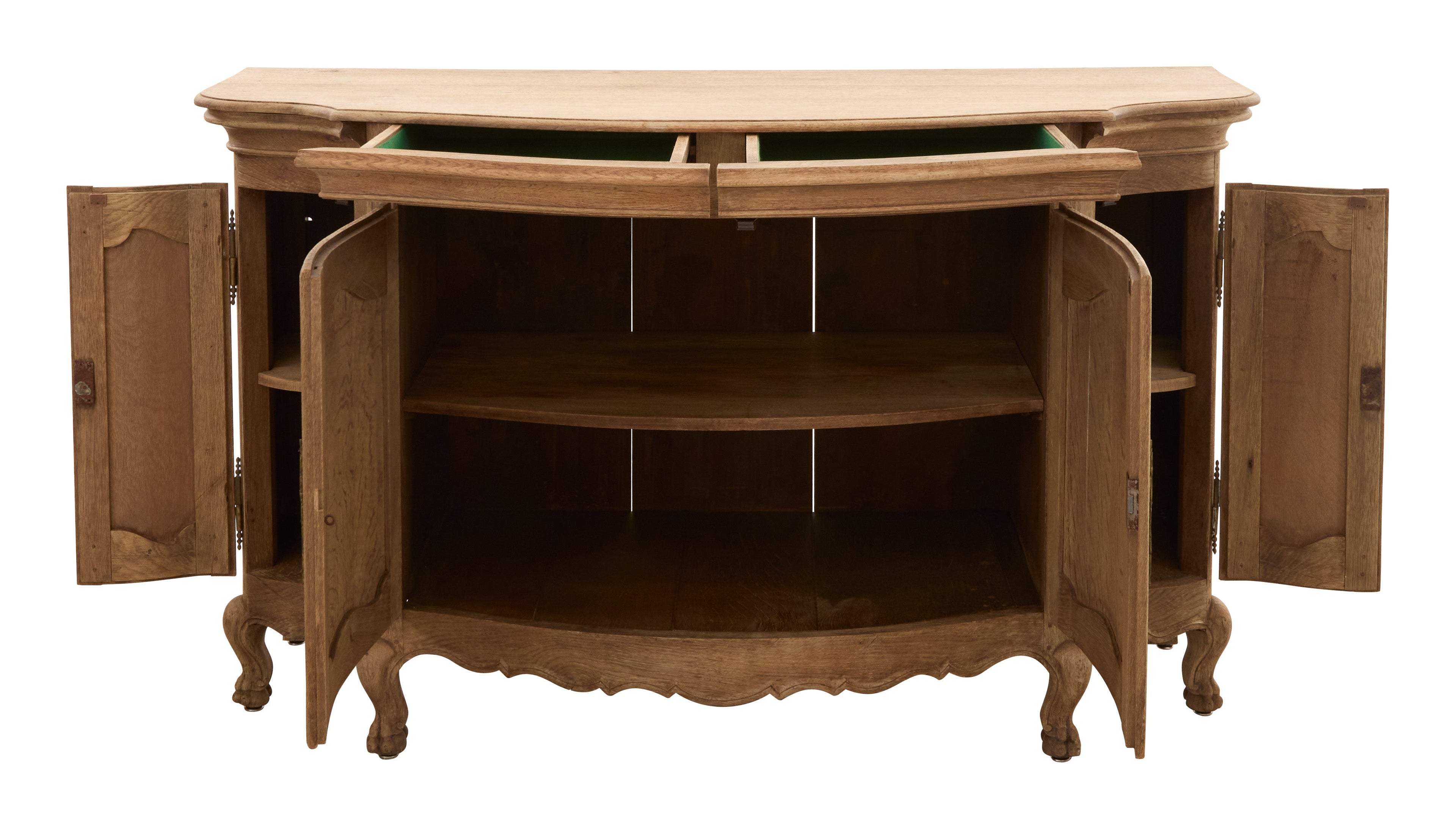 Jayson Home - Antique Oak Bowfront Sideboard