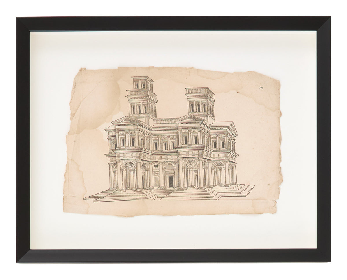 Jayson Home - Antique Charcoal Architectural Drawing I