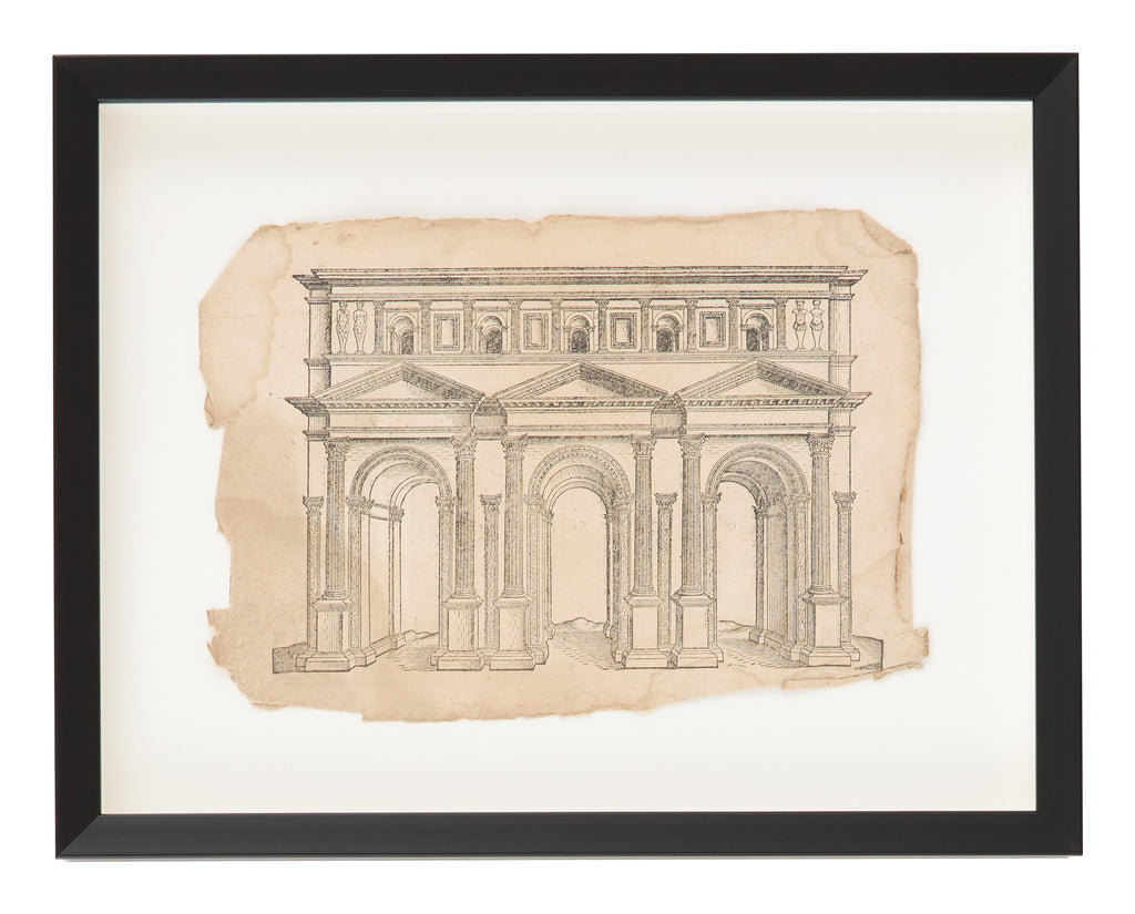 Jayson Home - Antique Charcoal Architectural Drawing II
