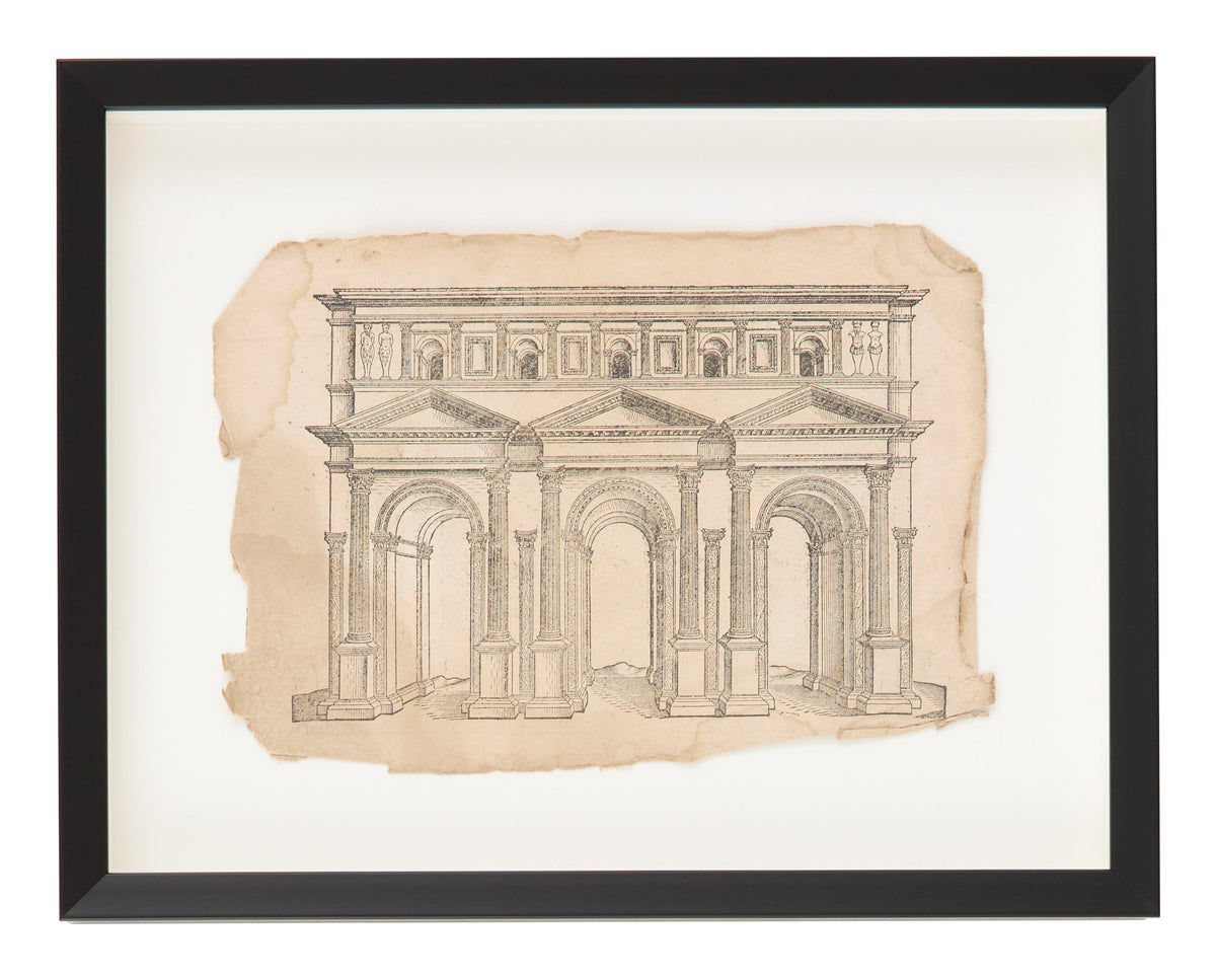 Jayson Home - Antique Charcoal Architectural Drawing II