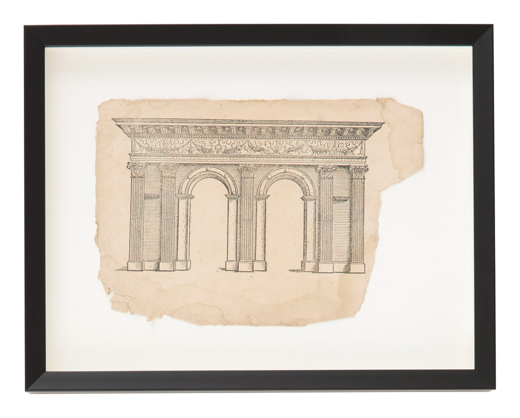 Jayson Home - Antique Charcoal Architectural Drawing IV