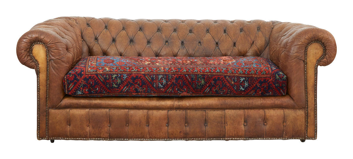Jayson Home - Antique Leather Chesterfield Sofa