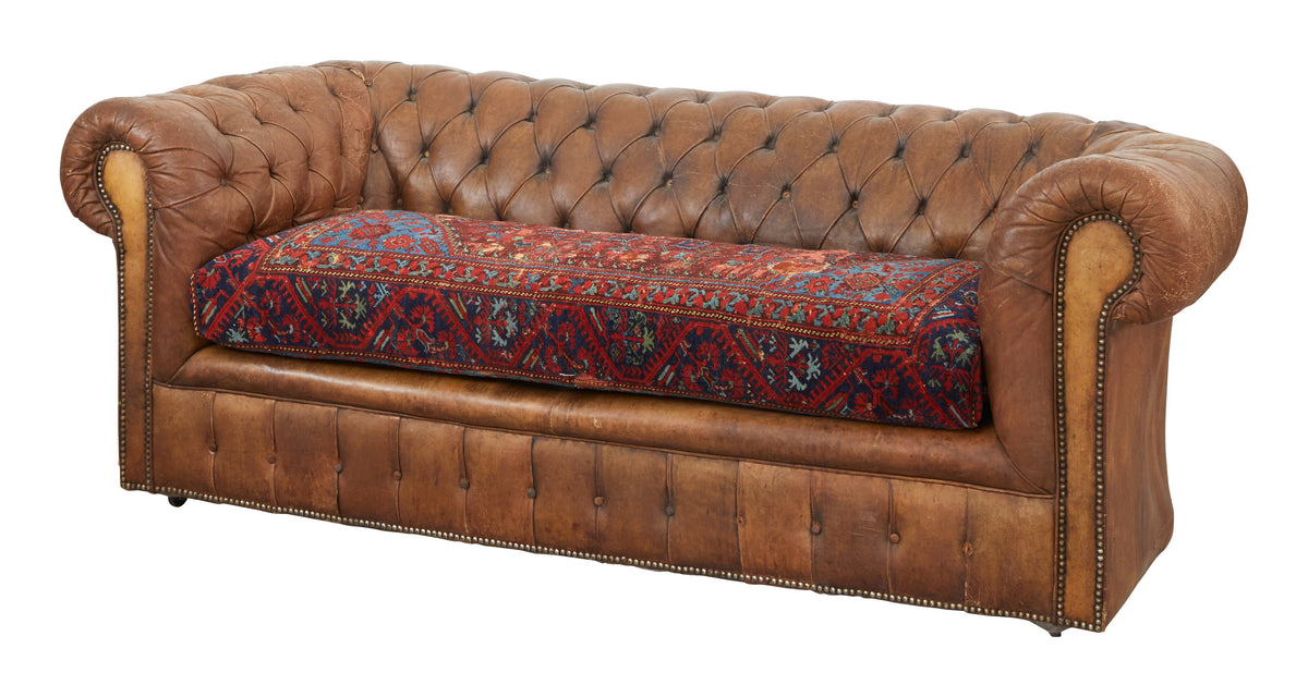 Jayson Home - Antique Leather Chesterfield Sofa