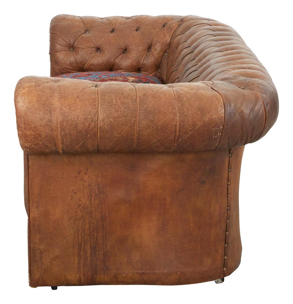 Jayson Home - Antique Leather Chesterfield Sofa