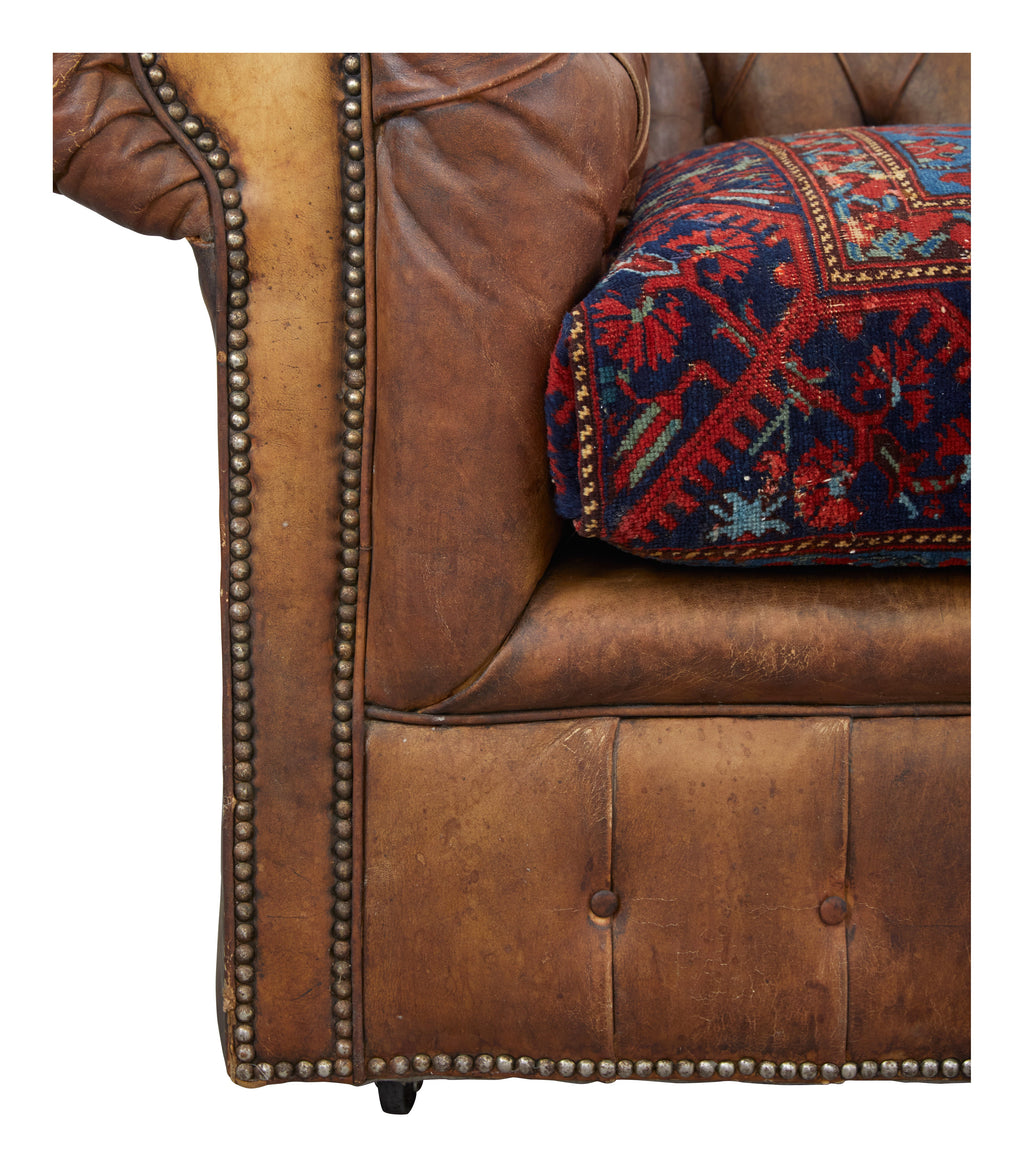 Jayson Home - Antique Leather Chesterfield Sofa