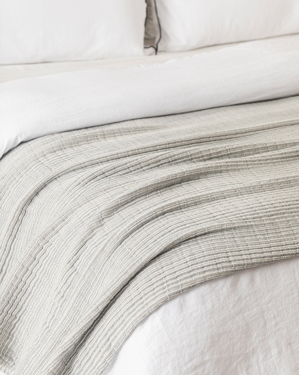 McGee & Co - Hanson Striped Cotton Coverlet