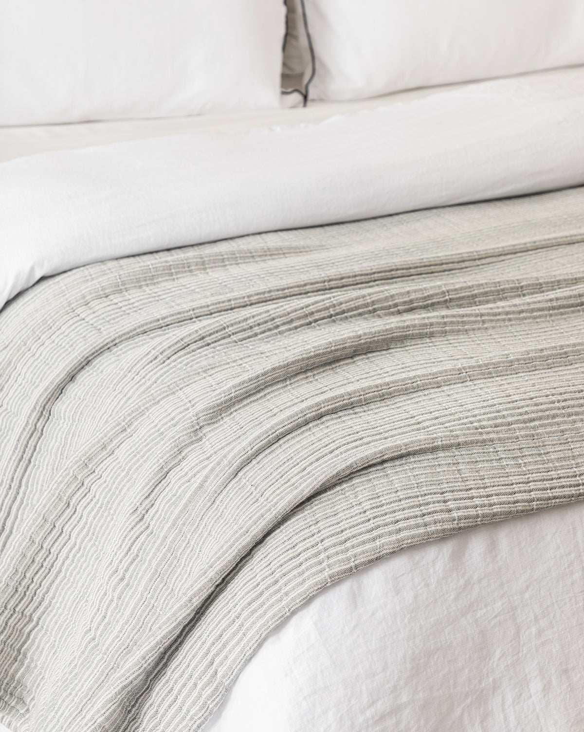 McGee & Co - Hanson Striped Cotton Coverlet