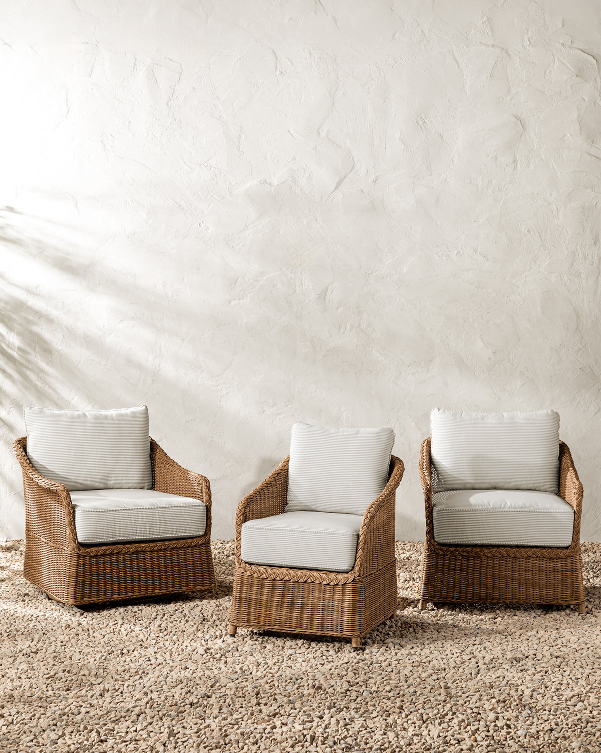 McGee & Co - Haviland Outdoor Lounge Chair with Perennials Taupe Stripe