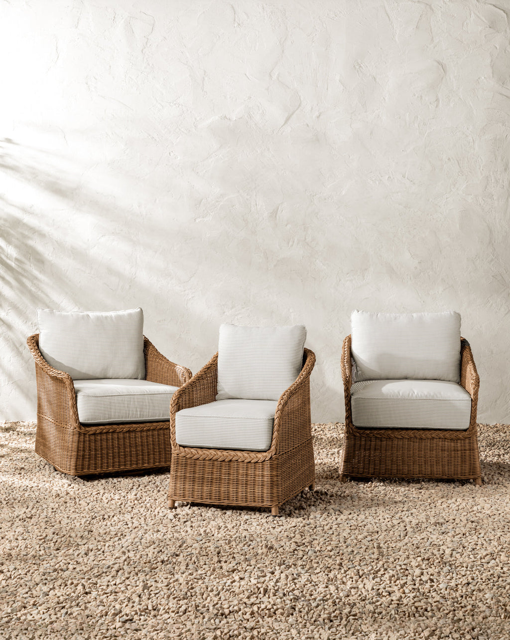 McGee & Co - Haviland Outdoor Dining Chair with Perennials Taupe Stripe