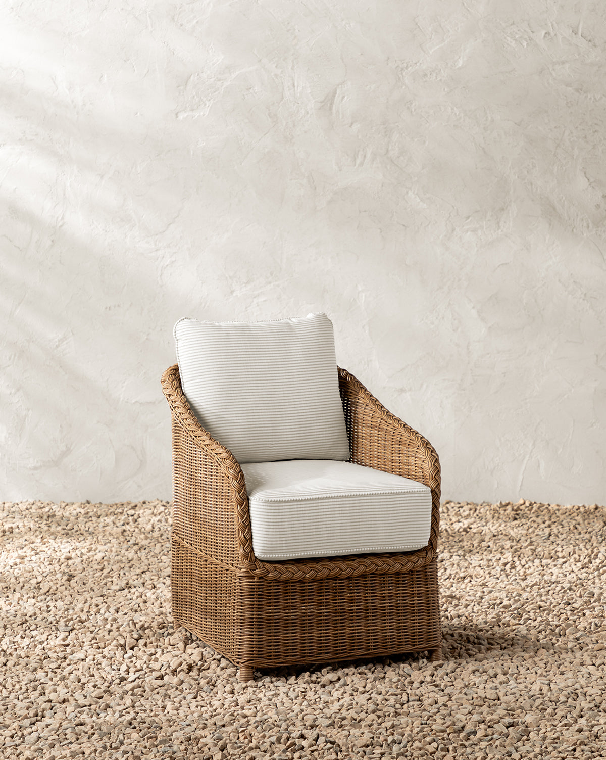 McGee & Co - Haviland Outdoor Dining Chair with Perennials Taupe Stripe