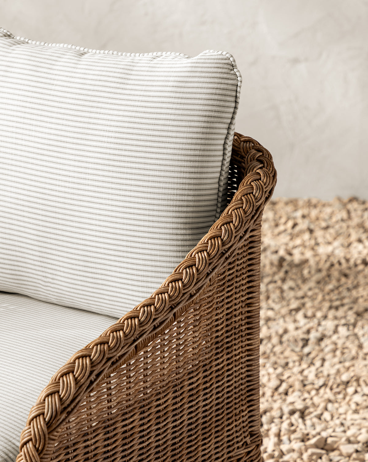 McGee & Co - Haviland Outdoor Dining Chair with Perennials Taupe Stripe