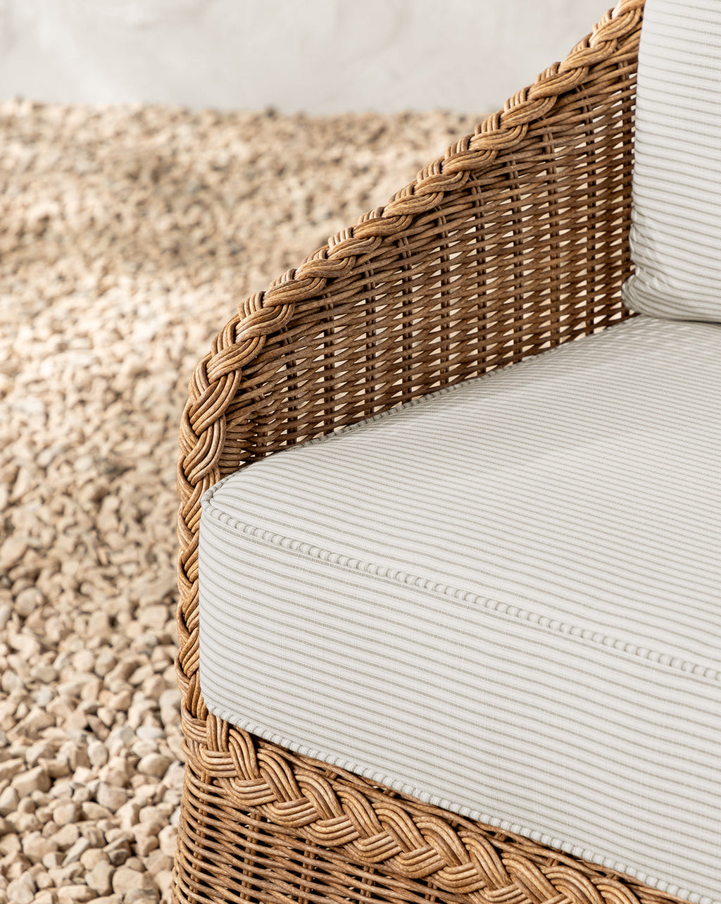 McGee & Co - Haviland Outdoor Dining Chair with Perennials Taupe Stripe