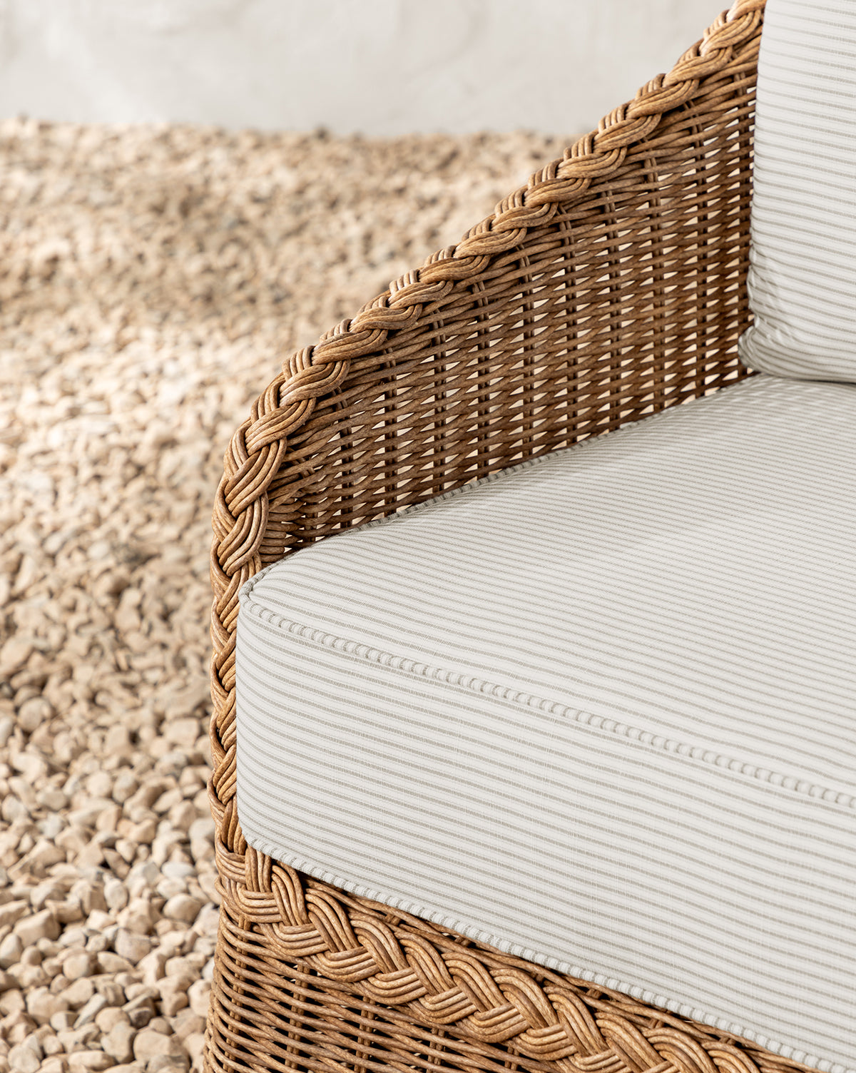 McGee & Co - Haviland Outdoor Dining Chair with Perennials Taupe Stripe