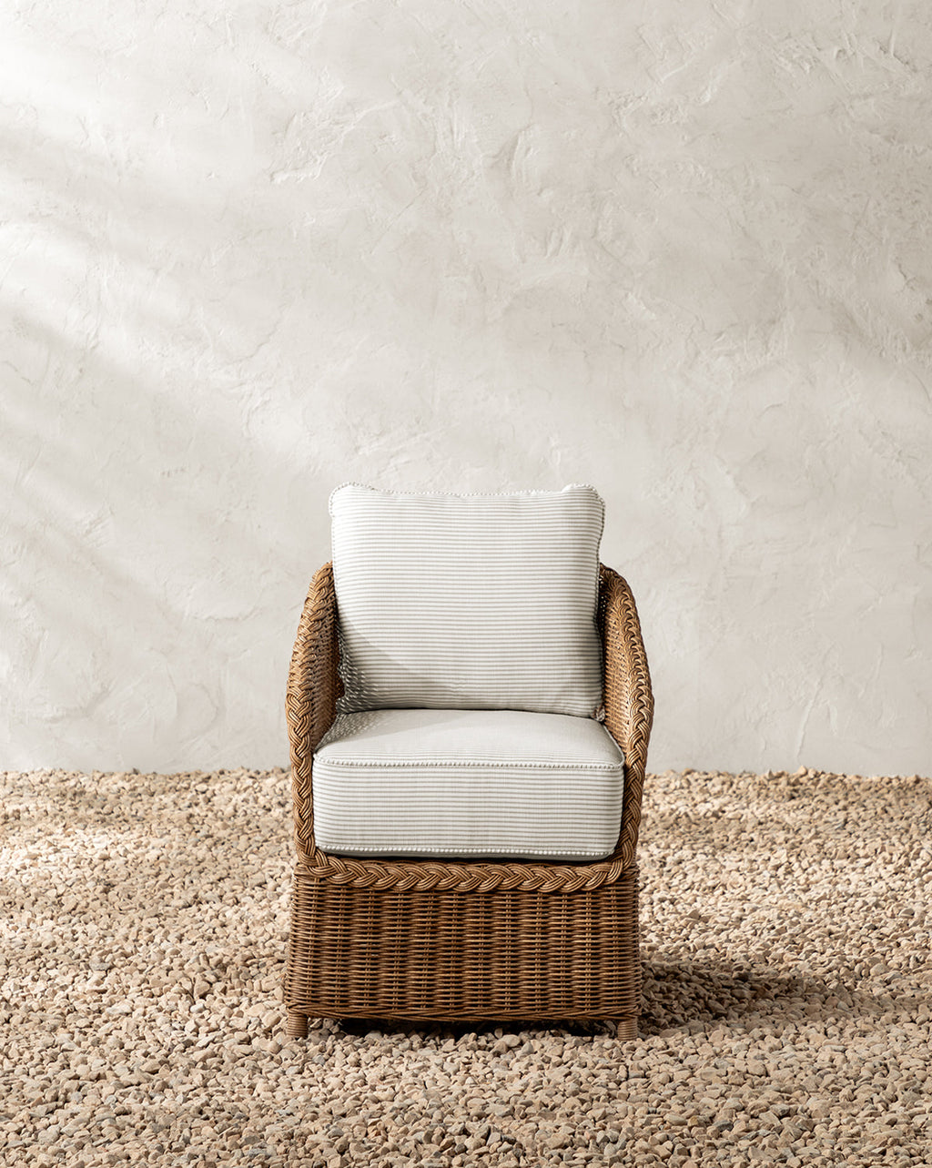 McGee & Co - Haviland Outdoor Dining Chair with Perennials Taupe Stripe