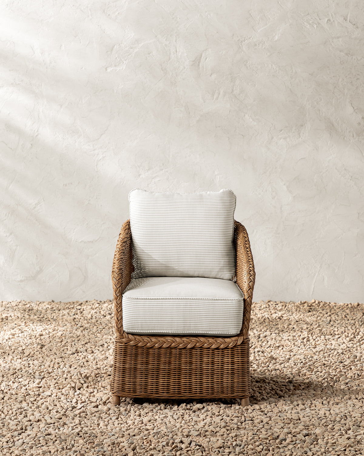 McGee & Co - Haviland Outdoor Dining Chair with Perennials Taupe Stripe