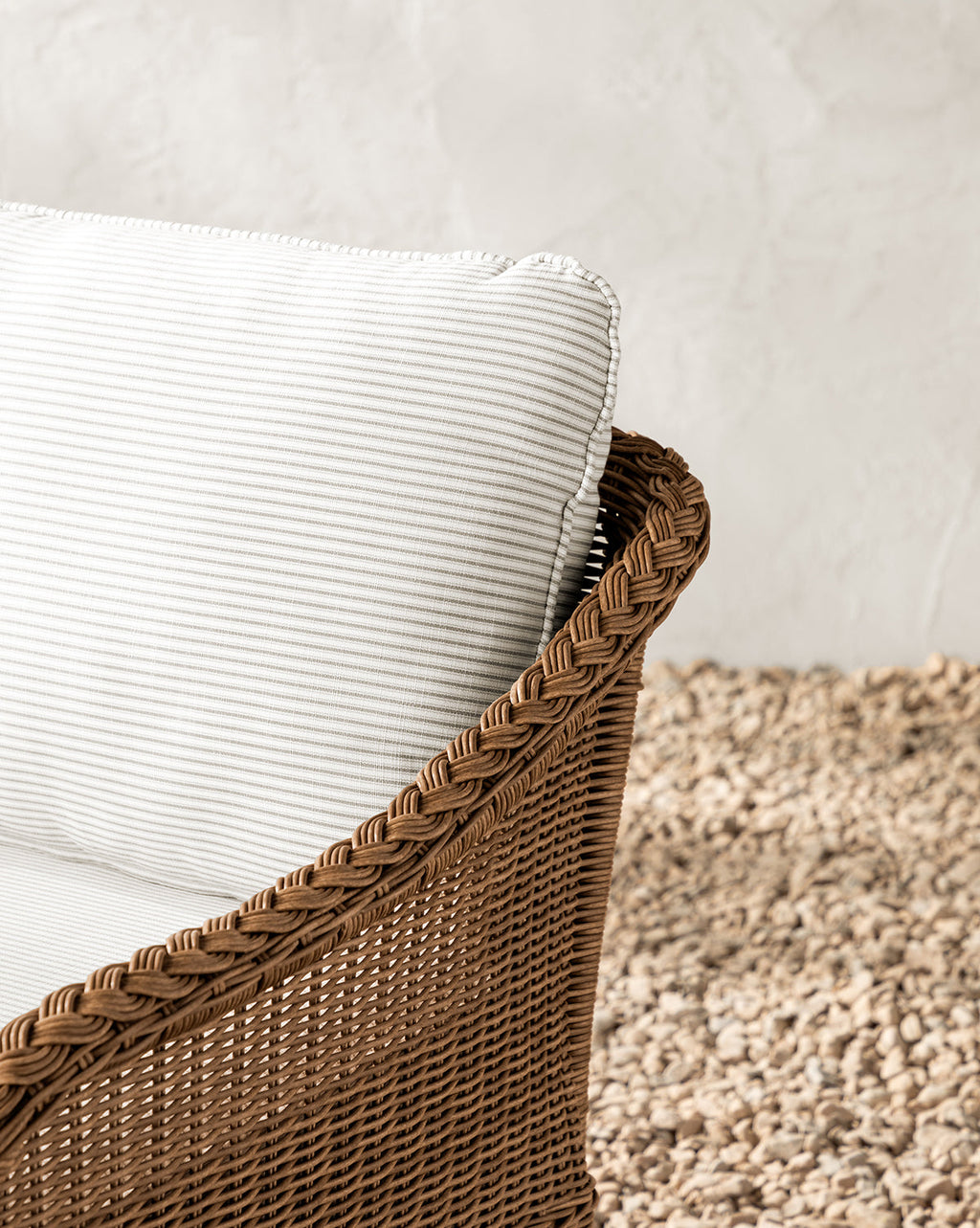 McGee & Co - Haviland Outdoor Lounge Chair with Perennials Taupe Stripe