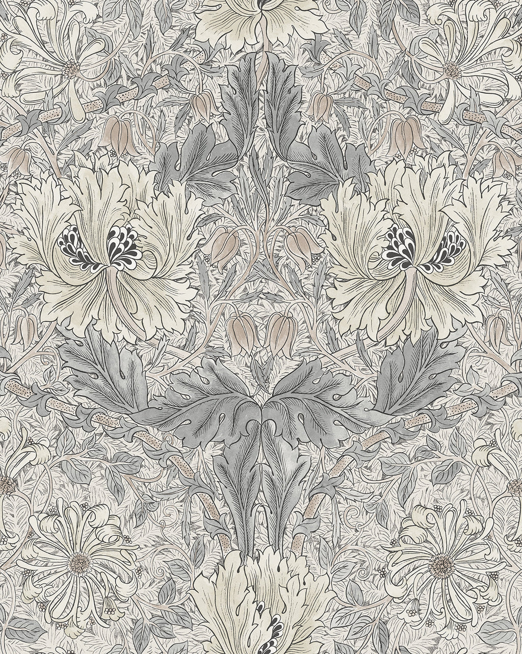 McGee & Co - Morris & Co. x McGee & Co. Honeysuckle & Tulip Slate Blue Wallpaper