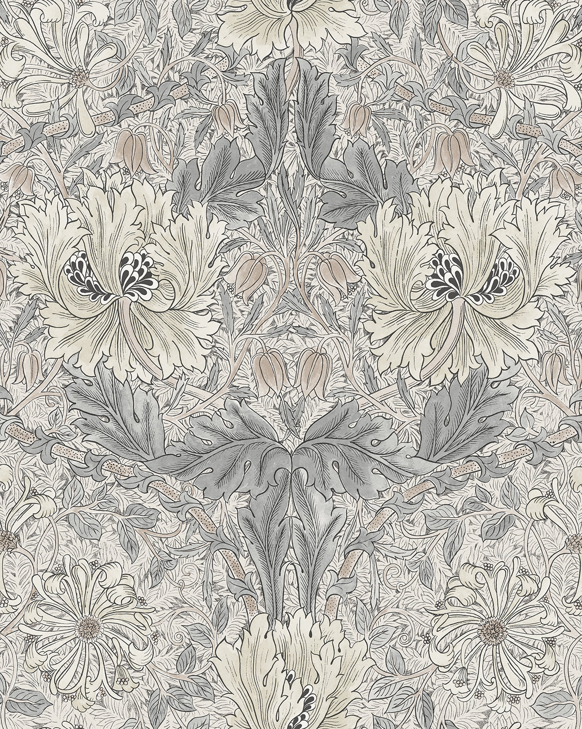McGee & Co - Morris & Co. x McGee & Co. Honeysuckle & Tulip Slate Blue Wallpaper