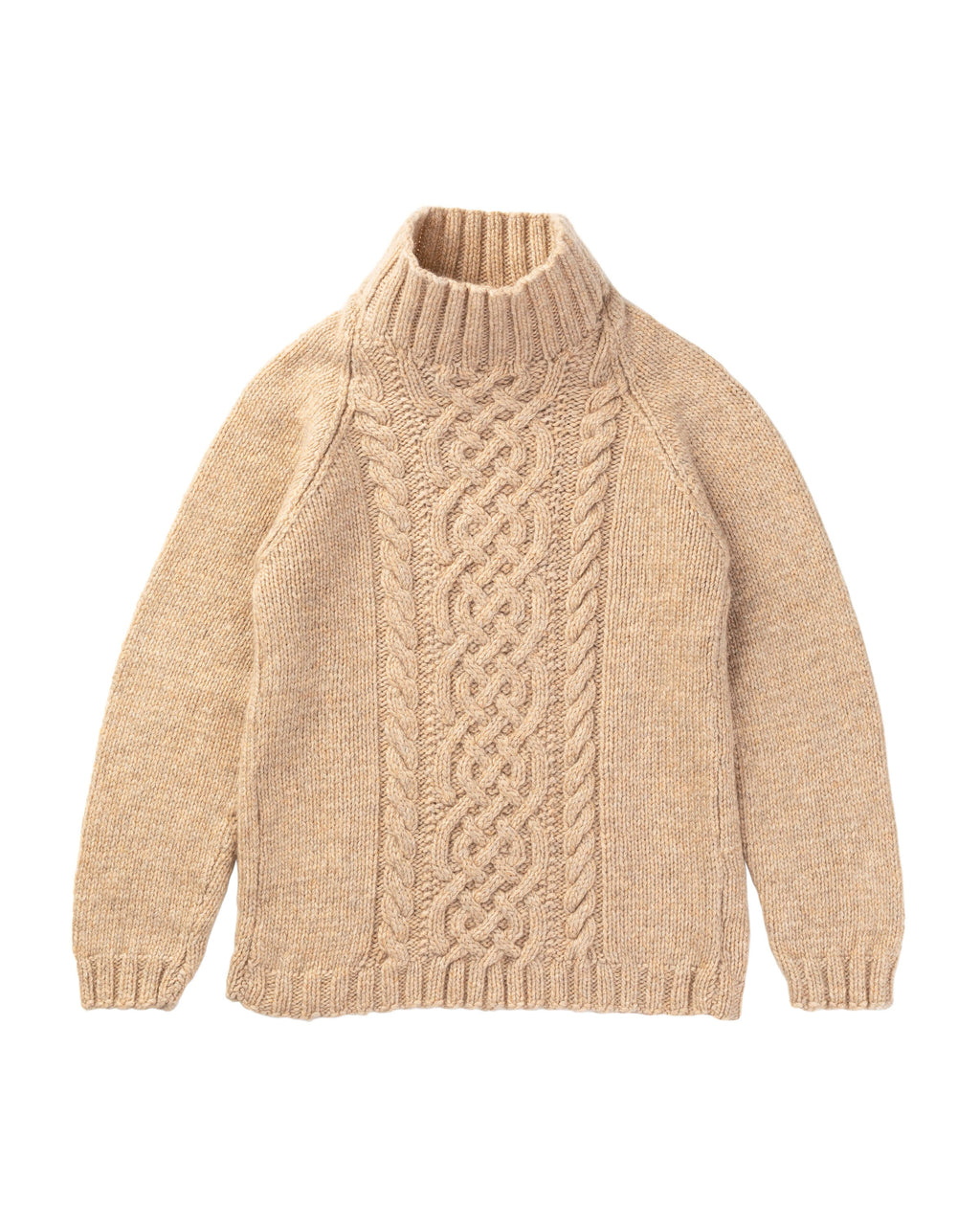 Johnstons of Elgin - Children's Cable Hand Knitted Cashmere Jumper in Oatmeal