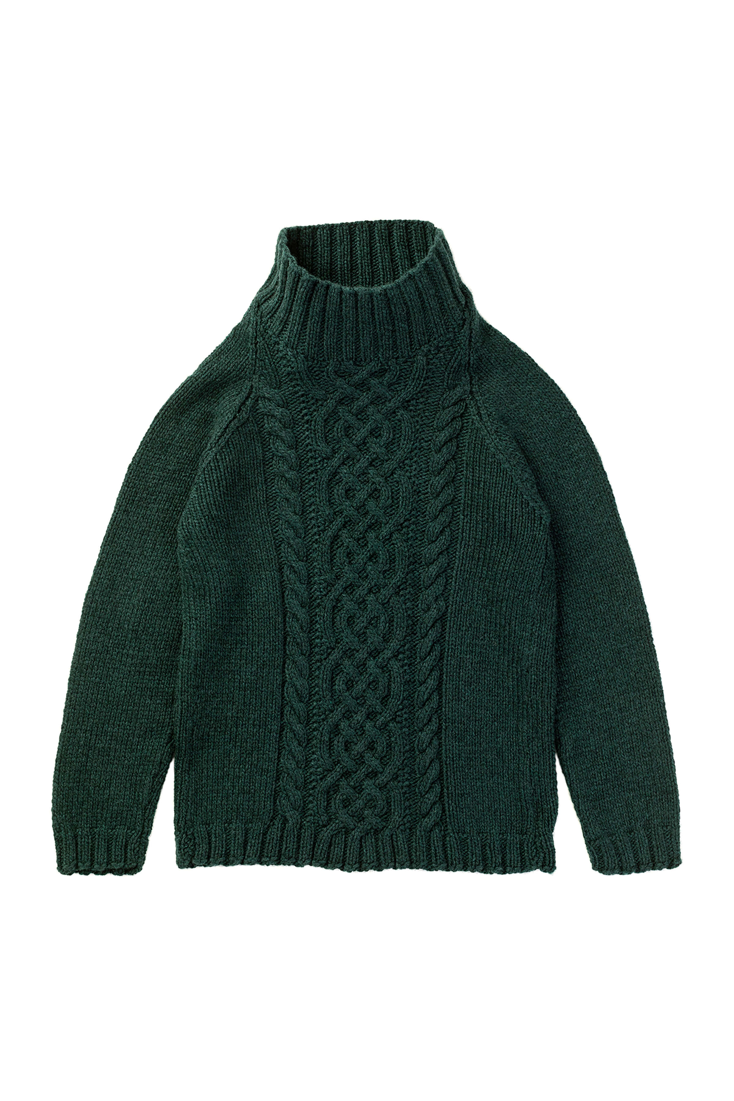 Johnstons of Elgin - Children's Cable Hand Knitted Cashmere Jumper in Spruce