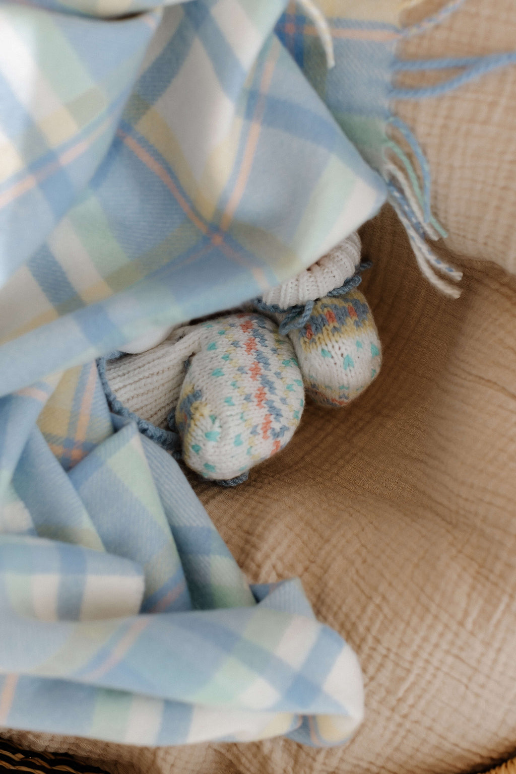 Johnstons of Elgin - Cashmere Baby Blanket in Blue Check