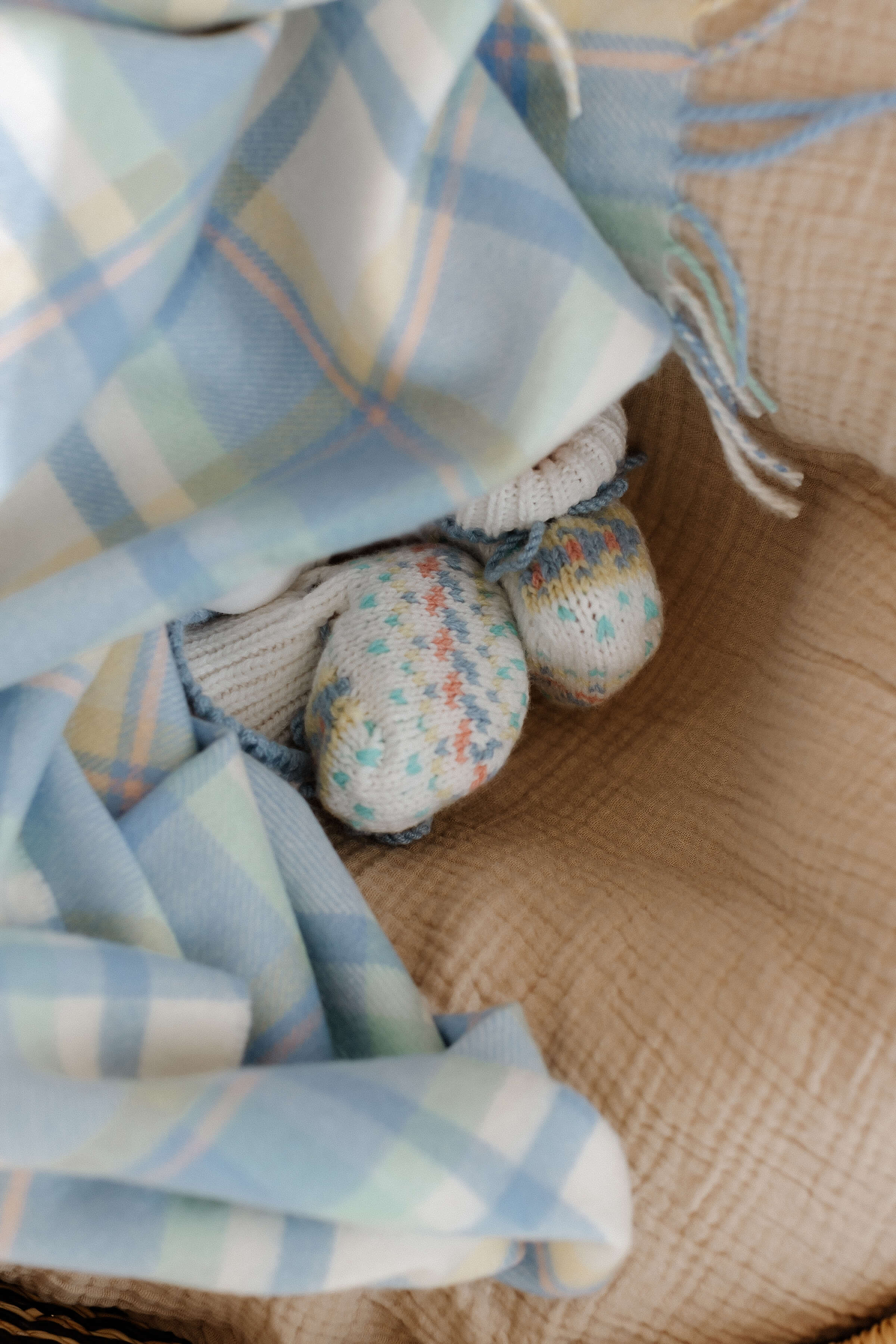 Johnstons of Elgin - Cashmere Baby Blanket in Blue Check