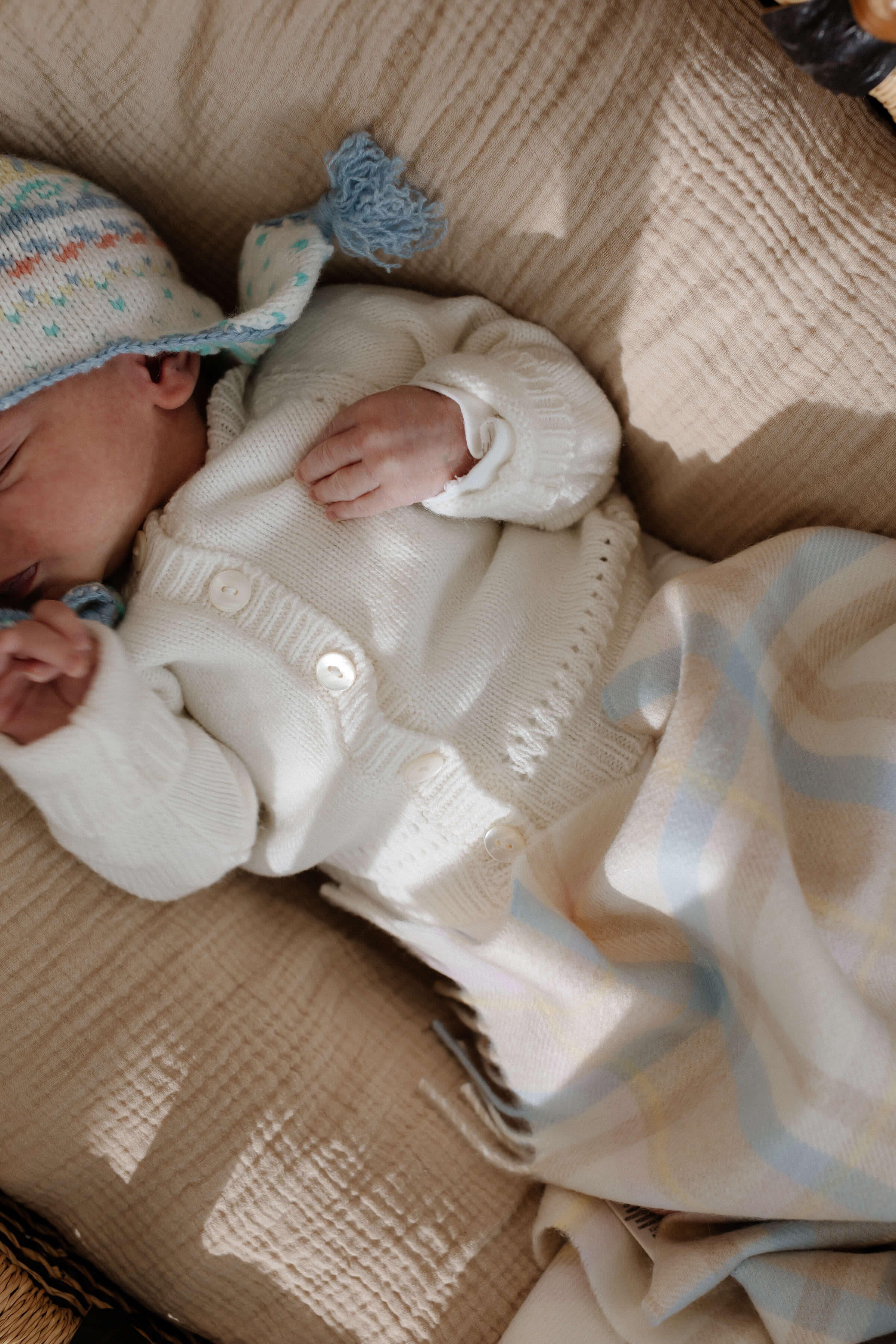 Johnstons of Elgin - Cashmere Baby Blanket in Natural Check