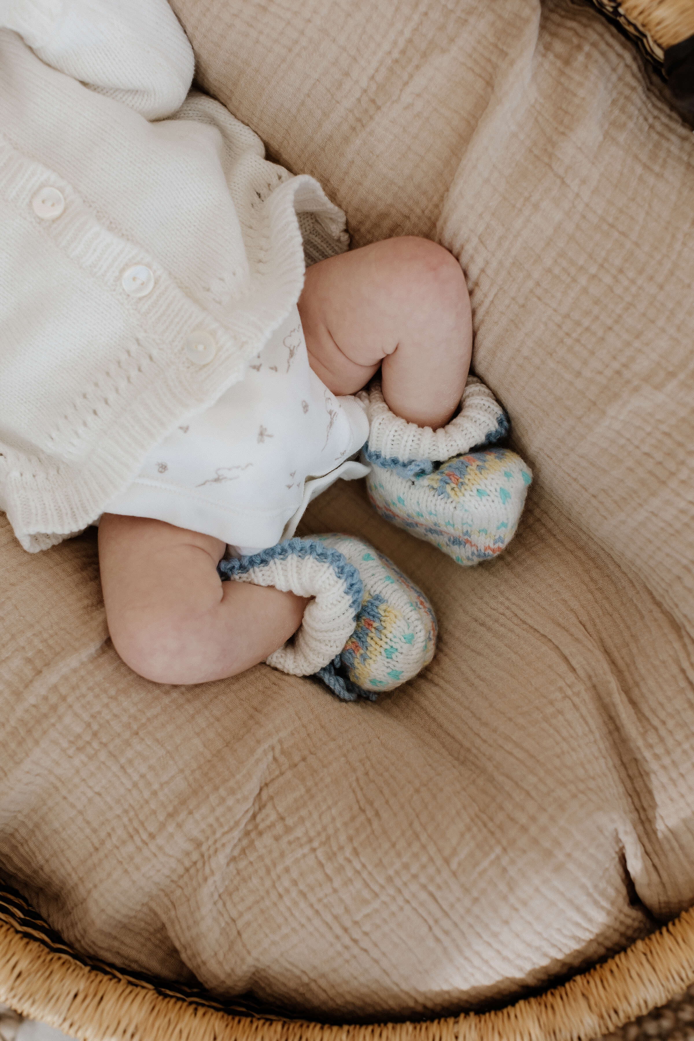 Johnstons of Elgin - Blue Fairisle Cashmere Baby Booties