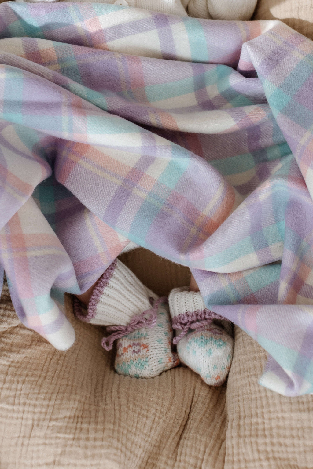 Johnstons of Elgin - Pink Check Cashmere Baby Blanket
