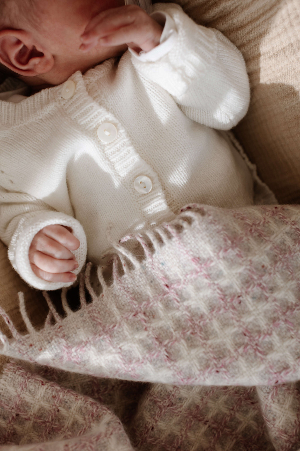 Johnstons of Elgin - Donegal Cashmere Baby Blanket in Pink