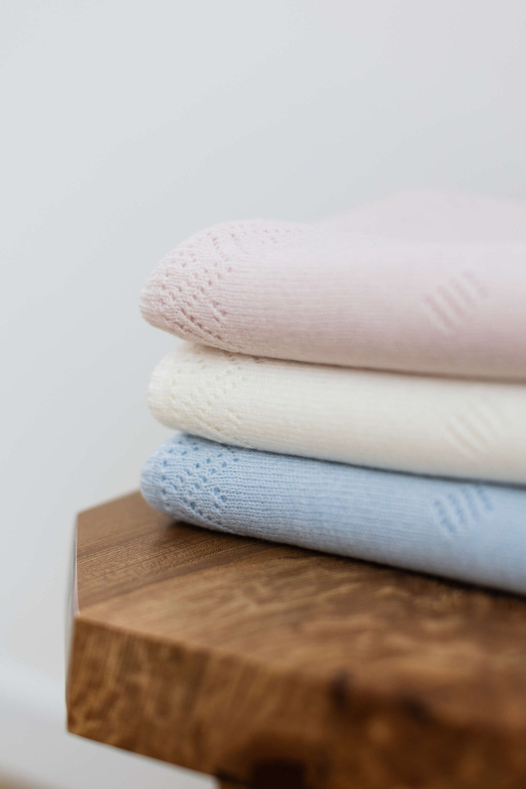 Johnstons of Elgin - Pointelle White Cashmere Baby Blanket
