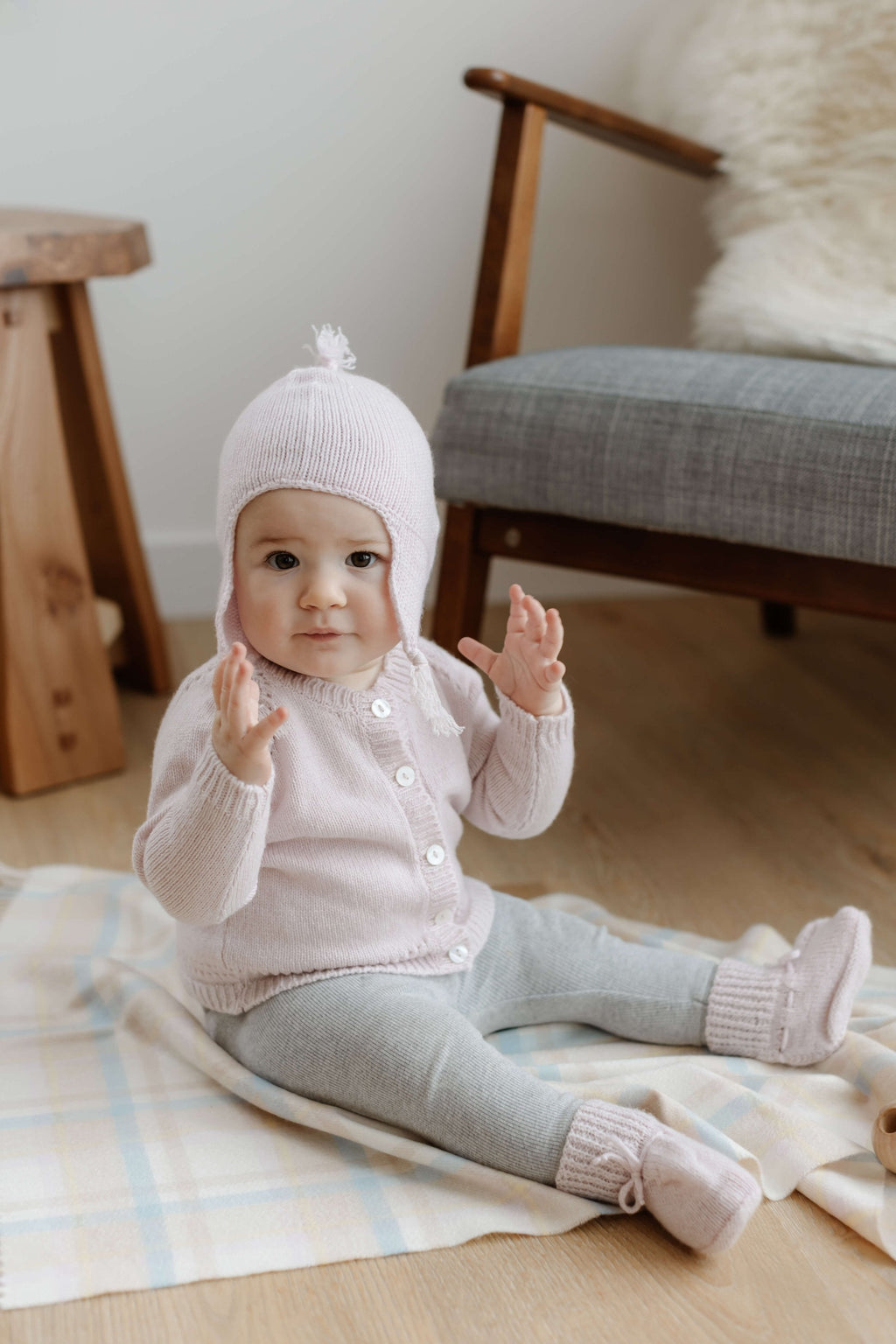 Johnstons of Elgin - Pink Cashmere Baby Cardigan