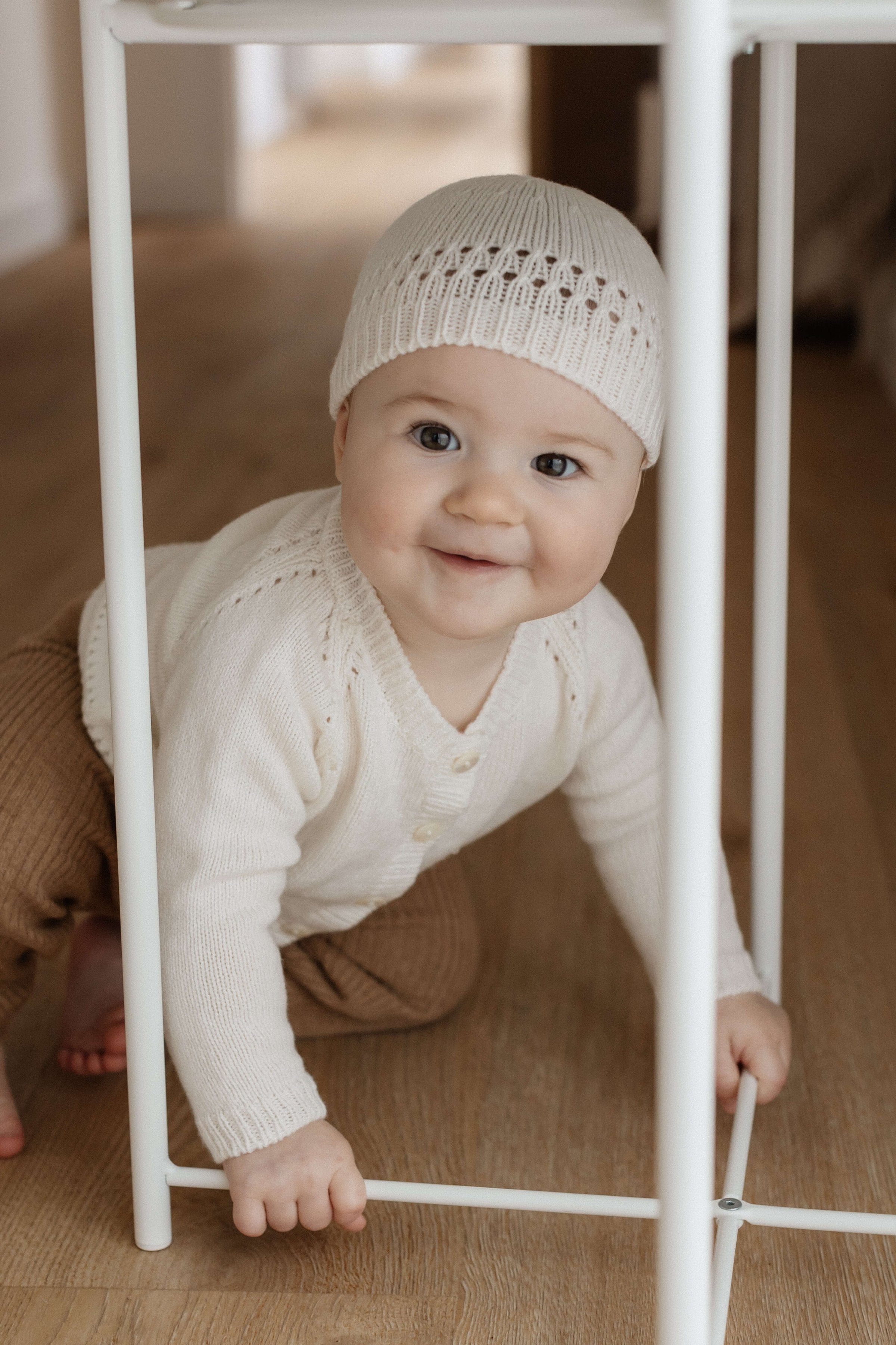 Johnstons of Elgin - White Cashmere Baby Beanie