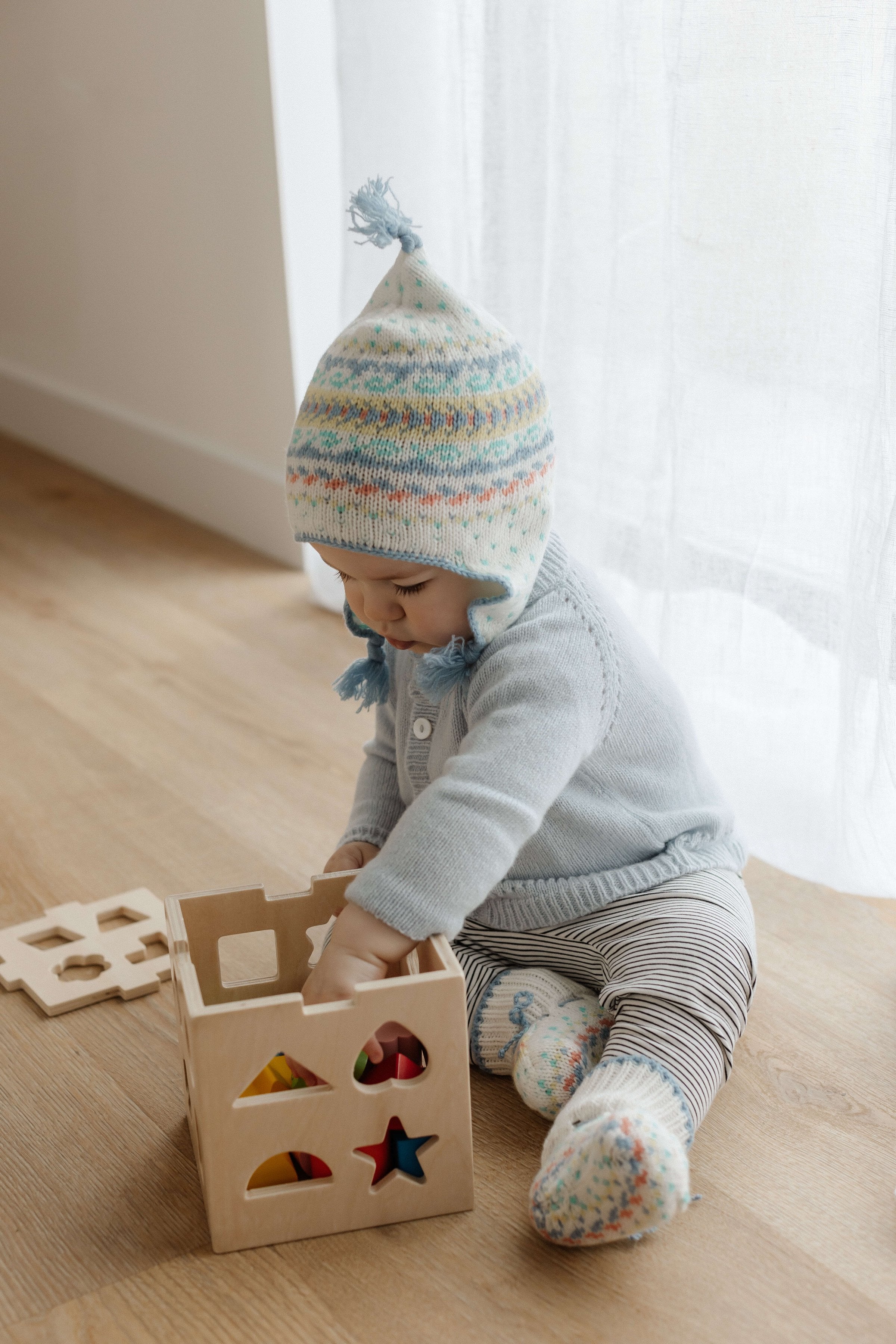 Johnstons of Elgin - Blue Cashmere Baby Cardigan