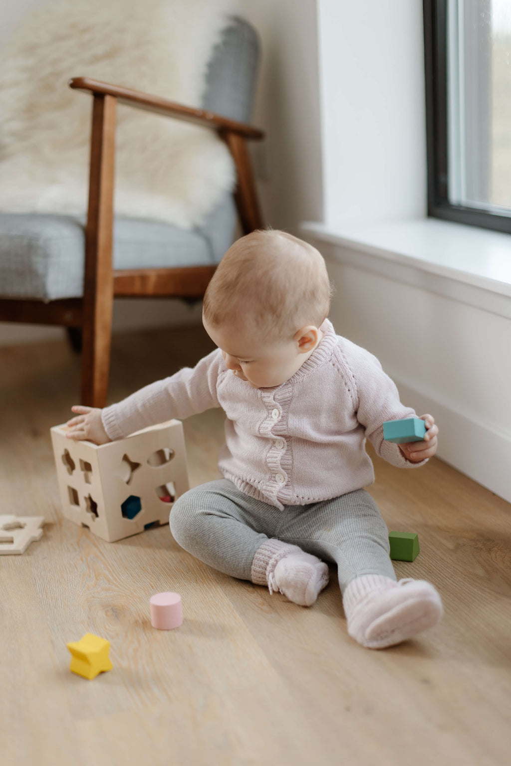 Johnstons of Elgin - Pink Cashmere Baby Cardigan