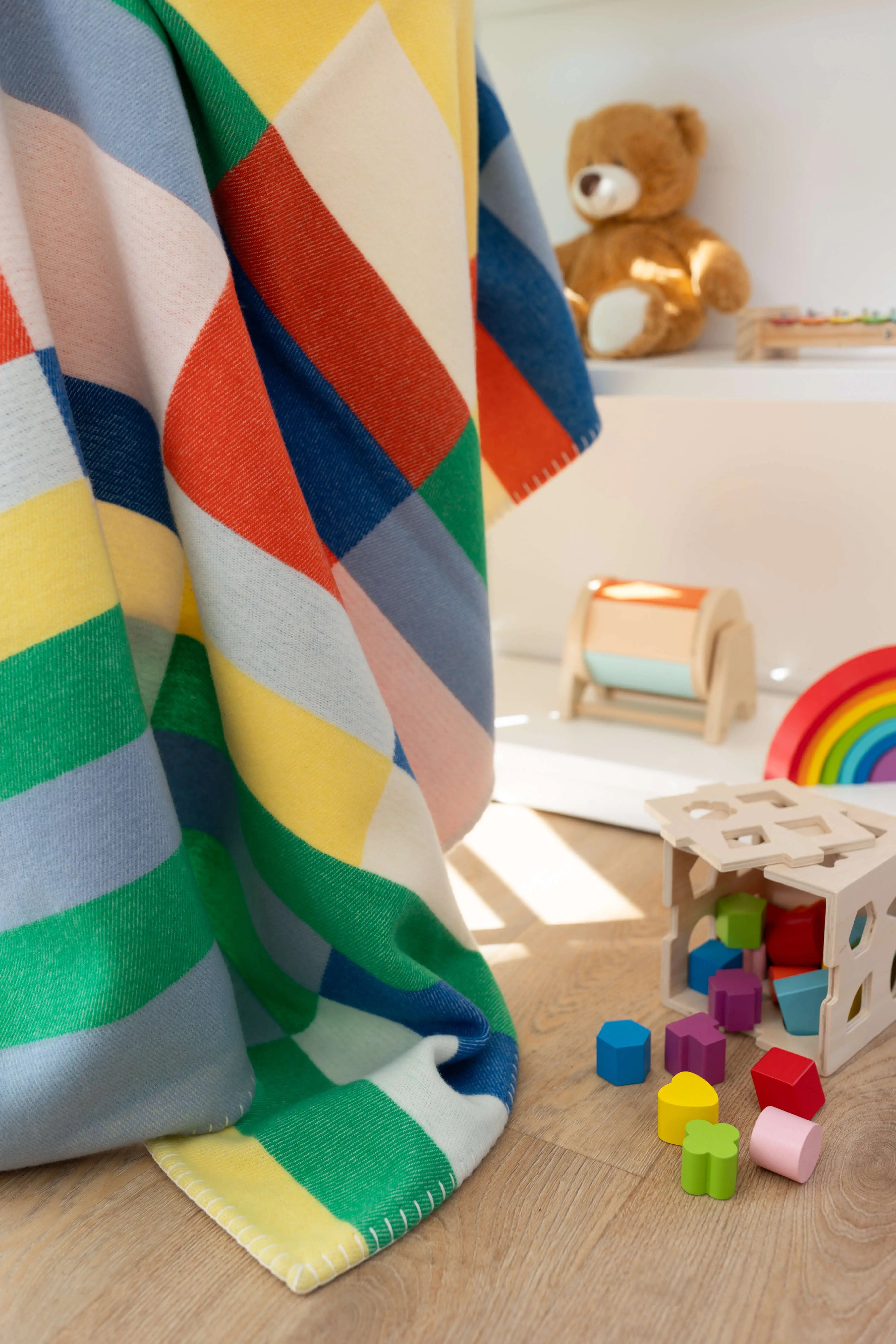 Johnstons of Elgin - 'Block Stripe' Children's Blanket