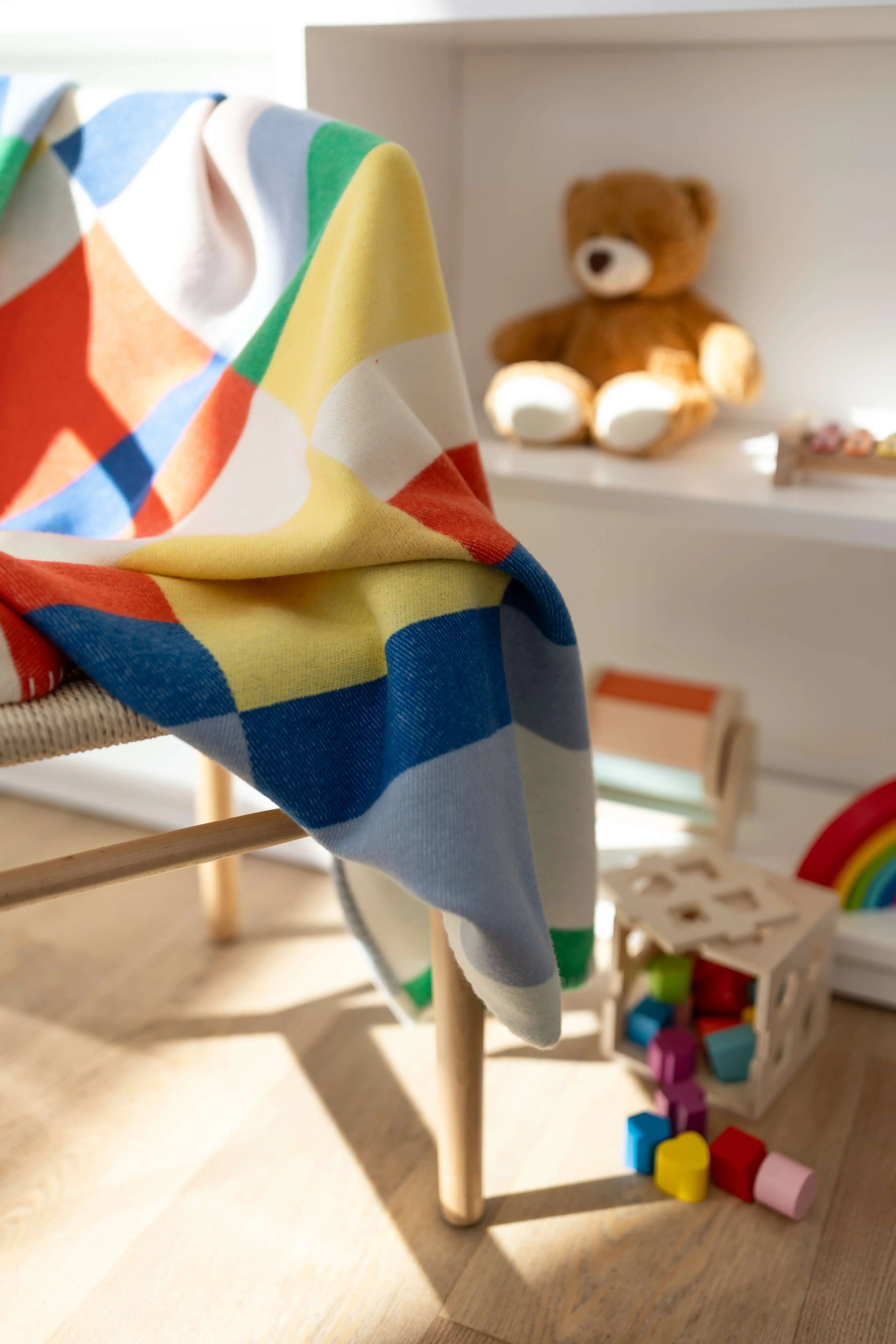 Johnstons of Elgin - 'Block Stripe' Children's Blanket