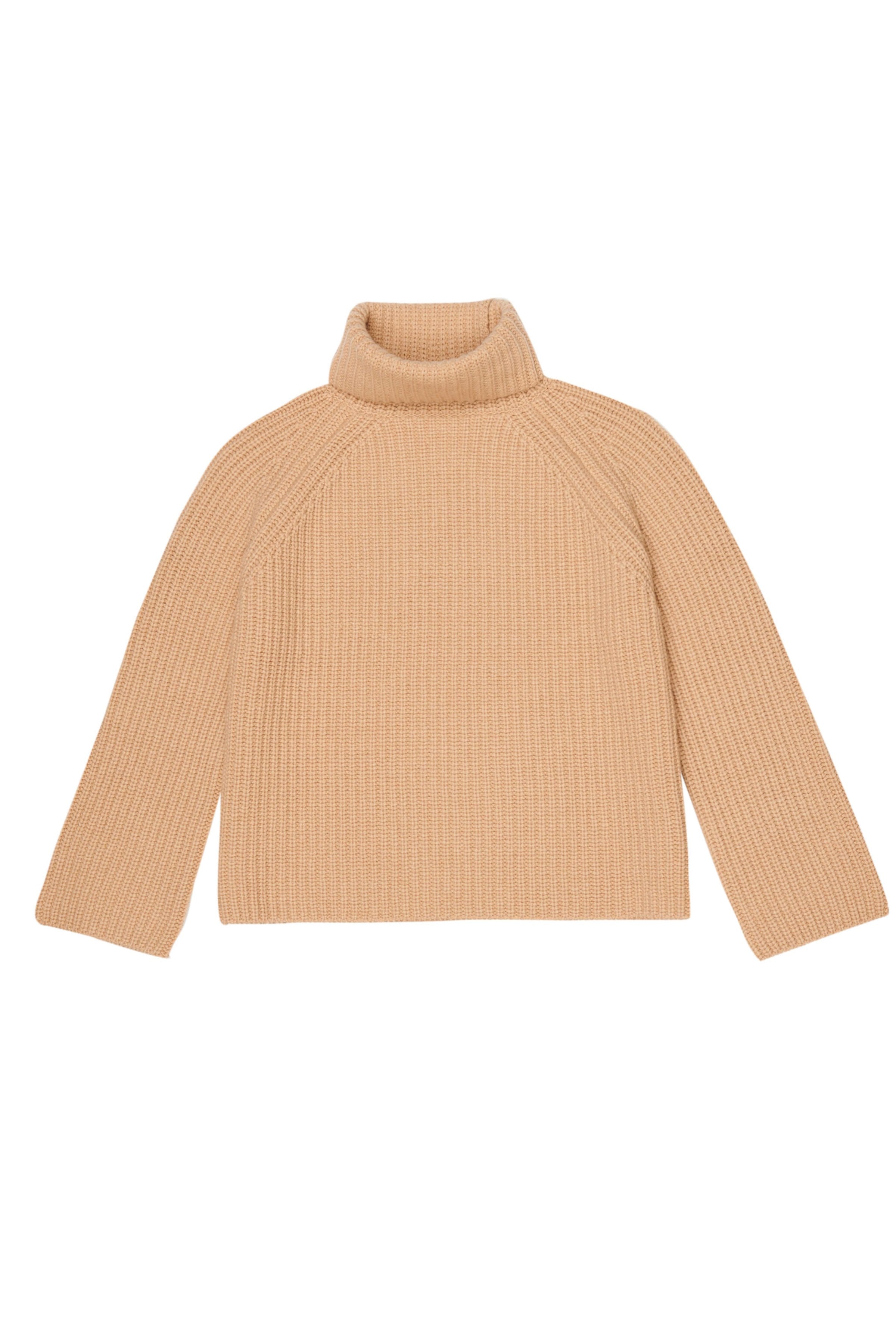 Johnstons of Elgin - Chunky Cashmere Camel Roll Neck Jumper