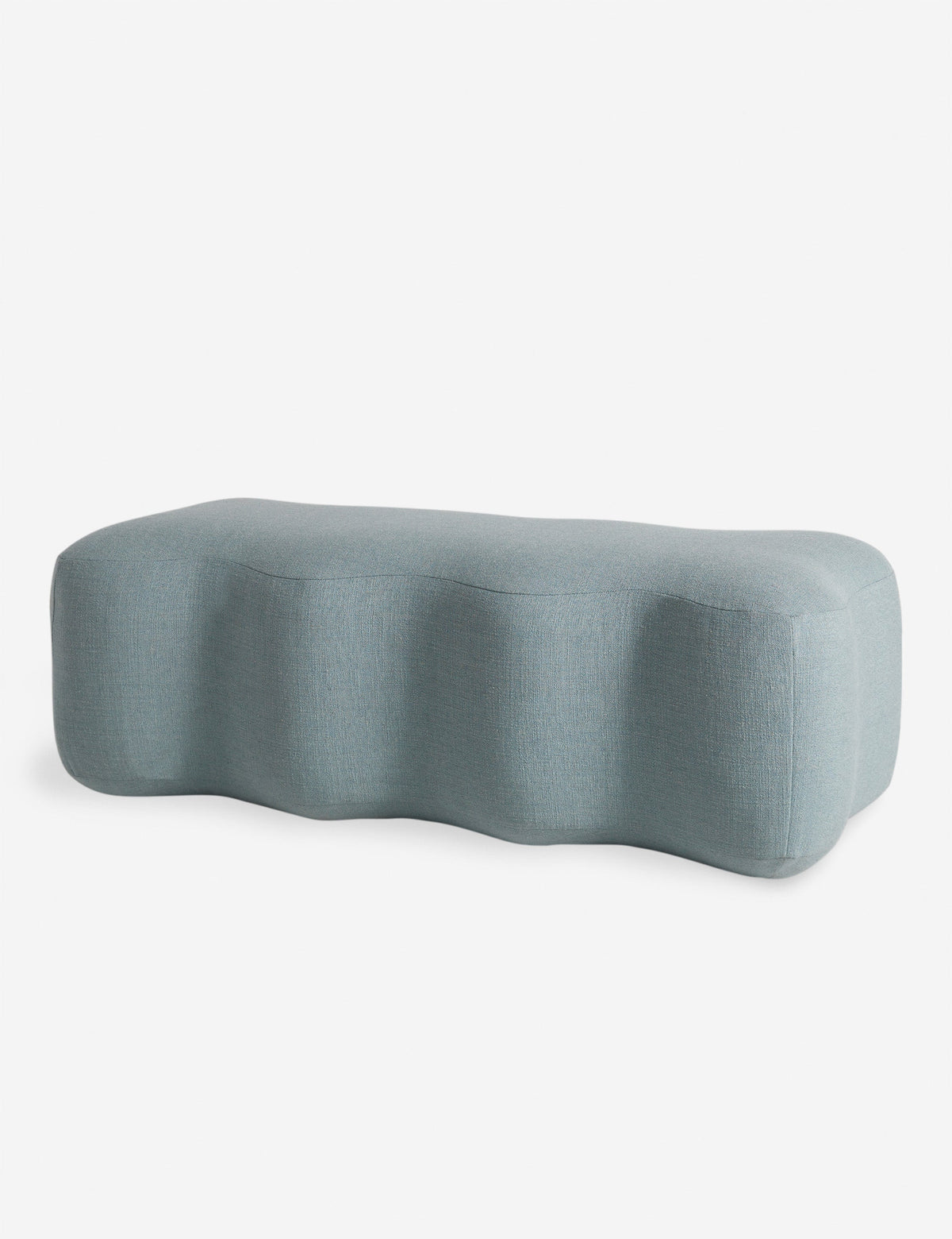 Lulu and Georgia - Open Box: June Bench, Blue Linen Weave by Eny Lee Parker